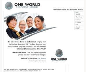 oneworldstrong.com: Performance-based Communications Firm
One World provides performance based branding and organizational communications solutions.