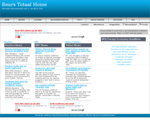 beurs-totaal.nl: Beurs Totaal Home
beurs-totaal scant het internet voor u op de belangrijkste websites. Mist u er een? Extra bronnen worden toegevoegd.