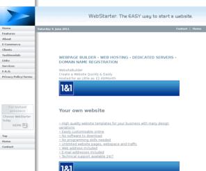 mybestaddress.com: Make My Own Website Build Your Own Web Site, Business Web Site Builder, Create a Web Site
webstarter, how to set up a web site,  web site builder, create a web page, web page builder, how to build a web site, how to build a web page, free web page builder, ecommerce web site builder, cheap web site builder, UK based WebStarter offers professional web page templates. You can access and edit your site via our easy web page builder.