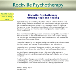 rockvillepsychotherapy.com: Rockville Psychotherapy, Helping You Achieve Healing and Wholeness
Are depression, anxiety, or relationship problems robbing you of joy? Do you feel stuck in your life? Contact Rockville Psychotherapy to feel better and create the life you want.