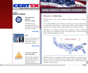 certex.com: CERTEX USA
CERTEX provides wire rope, rigging, slings, chain, blocks, shackles, hooks, anchors, rope, turnbuckles,  rigging safety seminars.  Bridon American, Acco, the Crosby Group...