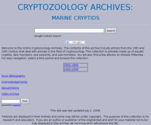 cryptoarchives.com: Cryptozoology Archives
