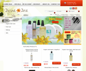 divinadea.com: Divina Dea-Bath and Beauty Supply
Divina Dea sells organic skin care products like face wash, face masques, serum, astringents, toners, we also sell sugar scrub, mineral makeup lotions, body gels, body sprays and pedicure supplies!