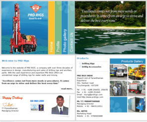 manufacturersdrillingrigs.com: DTH Drilling Rigs Manufacturers,Water Well Drilling Rigs Suppliers,Rotary Drilling Rigs Exporters
Welcome to the website of PRD RIGS, a company with over three decades of experience in design, manufacturing and sales of drilling rigs and ancillary parts.