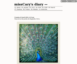 misscary.com: missCary's diary —
Ongoing photography of the stuff of my life. © lascary, 2010. All rights reserved.