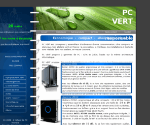 pcvert.eu: PC VERT - PC VERT specialiste des ordinateurs PC ultra compacts, basse consommation et silencieux - Accueil
informatique éco-responsble, services, activités, produits, contact, devis, ordinateurs, écrans, société