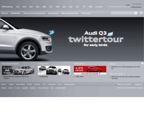 adviesvanaudi.nl: Audi Nederland  > Home
Audi Nederland Homepage Voorsprong door techniek Efficiency telt voor ons al lang Groene labels energiezuinig Audi A3 Audi A4 Audi A5 Audi A6 Audi A8 Audi R8 Audi Q5 Audi Q7