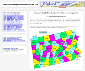 findcheappennsylvanialandforsale.com: Find Cheap Pennsylvania Land for Sale | Are you looking for Cheap Pennsylvania Land for Sale?
Find Cheap Pennsylvania Land for Sale! We have lots of cheap Pennsylvania Land to choose from! Hunting Land, Farm Land, Ranch Land, Rural Land, Vacant Land, County Land, and more!