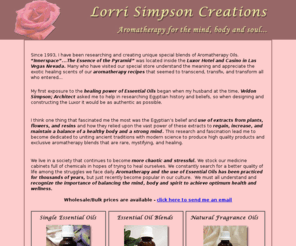 innerspacelasvegas.com: Lorri Simpson Creations: Aromatherapy, Essential Oils, CDs, Bath Salts, Lotions, Diffusers, Butterflies, Natural Fragrance, Candles, Las Vegas
All Essential Oils are of Therapeutic Grade, Many Aromatherapy Oils are Organically Grown, All Natural Fragrance Oils Have No Fillers or Synthetics, Elegant Diffusers