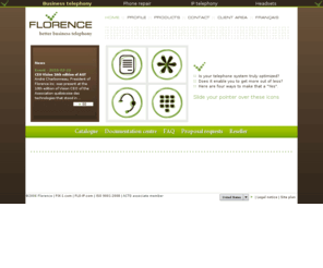 voip-sansfil.com: Florence Inc. - Sale, Repair and Refurbish Many Telephone Models
Service entreprises dedicated to business telecom needs. We provide refurb and repair services on telephone equipement (Aastra, Nortel), We sell remanufactured telephone sets (Aastra, Nortel), Sell new sets (Aastra, Nortel), Sell headset (Sennheiser, Plantronics et LEM), Maintenance plans, Sell and installation IP Phones System (Asterisk, Aastra, Sangoma, Mediatrix, Trixbox, Elastix),Sell audio and video conference equipement (Polycom, Clear One), Telus authorized agent.