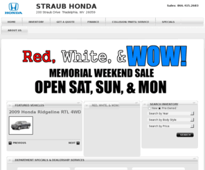 highlandshonda.com: Honda Dealer in Wheeling West Virginia

Straub Honda is a New and Used Honda dealer in Wheeling serving West Virginia and Pittsburgh PA areas offering many Sedans and SUVs including the Honda Accord, Civic, and more! 

