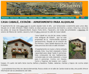 estaon.com: Casa Cabale Apartamento para alquilar Estaon Pallars Sobir Pirineu GR11
Casa Cabale Apartamento para alquilar casa rural Estaon Pallars Pirineu