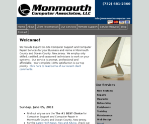 monmouthcomputer.biz: Computer Repair NJ EXPERT On-Site Computer Support Monmouth County NJ
Prompt, Professional, Affordable Service for Home and Business. Monmouth County and Ocean County New Jersey - Monmouth Computer Associates LLC