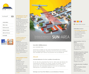 sun-area.net: SUN-AREA - Solarkataster und Solarenergiepotenzial
SUN-AREA ermittelt großflächig Solarkataster und Solarpotenzial für Städte, Kommunen und ganze Landkreise. Bürger können das Solarpotenzial für Ihr eigenes Dach kostenlos im Internet überprüfen.