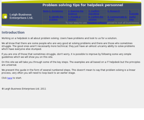 helpdesk-system.com: Problem solving skills for helpdesk personnel
Problem solving for helpdesk personnel