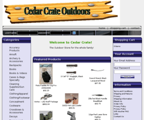 hookahu.net: Cedar Crate Outdoor Sporting Goods for less  - Cedar Crate
Cedar Crate, The outdoor and more store and more Cedar Crate Outdoor store for the whole family