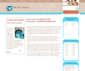 mcpdexams.net: MCPD Exams | Ultimate way to your MCPD Certification Success
We made it easy  to get certified, your success is our headache now. Rely on us, we are the ultimate way to your Success. 