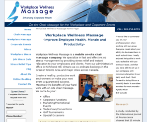 toronto-chair-massage.com: Workplace Wellness Massage - Chair Massage For Job
Stress Relief
We provide fast and affordable Workplace Wellness Massage in the Greater Toronto Area and all major cities across Canada