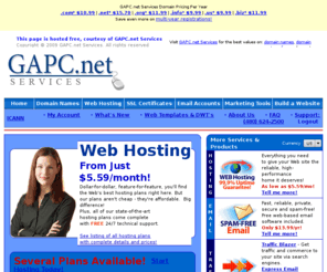 udoitdesign.com: GAPC.net Services Affordable, full service web hosting packages.
Pay less for web site hosting. Powerful hosting plans with many features, including email and 24x7 technical support.