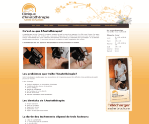 cliniqueanatocdq.com: Anatothérapie
Clinique d'Anatothérapie Centre-du-Québec
Chantal Jutras, Tél.:819 741-0067