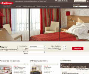 residhome.com: Residhome Apparthotel - Rsidences hotelires, aparthotels, hotel
Residhome : Rsidence d'affaires et de tourisme en France - sminaires, voyages d'affaires, salons professionnels...