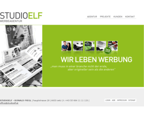 studioelf.at: die werbeagentur ganz vorne im ötztal - STUDIOELF
STUDIOELF - die werbeagentur ganz vorne im ötztal. unsere stärken sind: corporate design, grafik design und web design. WIR LEBEN WERBUNG!