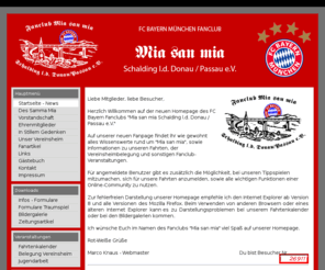 miasanmia.com: FC Bayern Fanclub Mia San Mia Schalding l.d. Donau / Passau e.V.
description