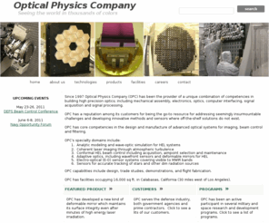 opci.com: Optical Physics Company (OPC)
OPC products services technologies