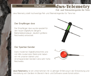 dws-telemetry.com: dws-Telemetry
dws-Telemetry stellt hochwertige Peil- und Telemetriegeräte für Tiere her.