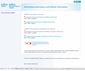 emendiv.info: Aprepitant Prescribing Information for Your Patients
Review the aprepitant Prescribing Information to learn whether EMEND® may be appropriate for patients.