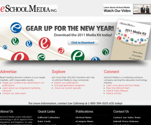 eschoolmedia.com: Marketing Solutions for School Technology News and Resources Serving K-12 and Higher-Ed Educators | eSchool Media
eSchool Media is a marketing solutions company for school technology news and resources serving K-12 and higher-ed educators.