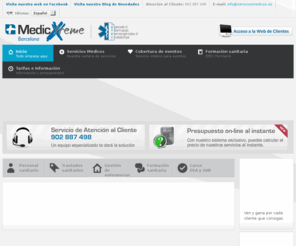 serviciosmedicos.net: SerMed Barcelona - Cobertura médica y sanitaria de eventos, actos, conciertos.  Traslados medicalizados. Personal médico y de enfermería.
Empresa de gestión de servicios y recursos médico-sanitarios. Cobertura médica de eventos, traslados medicalizados, personal médico y de enfermería. Atención domiciliaria.