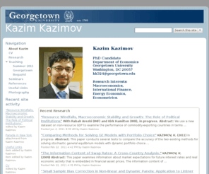 kazimkazimov.com: Kazim Kazimov
Kazim Kazimov - Georgetown University - Department of Economics - PhD Candidate