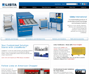 listaboxes.com: Lista North America Official Site - Making Workspace Work
Lista offers a wide range of innovative, efficient, modular storage and workspace systems – drawer storage cabinets, industrial and technical electronic workbenches, Storage Wall® Systems, accessory systems and other unique solutions.