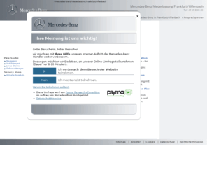 mein-mercedes-benz.de: Mercedes-Benz Niederlassung Frankfurt/Offenbach
Webseite der Mercedes-Benz Niederlassung Frankfurt/Offenbach: PKW, Transporter, LKW, Wohnmobile - Neuwagen, Gebrauchtwagen, Vorführwagen, Jahreswagen, Servicetermin vereinbaren, ...