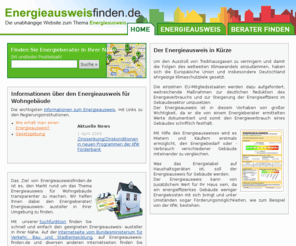 energieausweisfinden.de: EnergieAusweis finden - Energieausweis Informationen und Berater suchen
