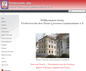 foerderverein-hcg.com: Startseite
Förderverein des Hans-Carossa-Gymnasiums e.V. - Landshut, Homepage Förderverein des Hans-Carossa-Gymnasiums Landshut