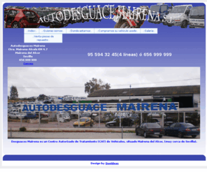 autodesguacemairena.es: Autodesguaces Mairena, en Sevilla, Andalucía, España, compramos todo tipo de piezas, coches para desguaces, almacen y gran espacio para coches en desguace, vendemos piezas y coches desguasados, etc. Autodesguaces mairena .com .es, SL, comprar piezas en uso, segundamano, nuevas, desguaces y desguaces de motos, coches marcas de todo tipo
Autodesguaces Mairena, en Sevilla, Andalucía, España, compramos todo tipo de piezas, coches para desguaces, almacen y gran espacio para coches en desguace, vendemos piezas y coches desguasados, etc. Autodesguaces mairena .com .es, SL, comprar piezas en uso, segundamano, nuevas, desguaces y desguaces de motos, coches marcas de todo tipo