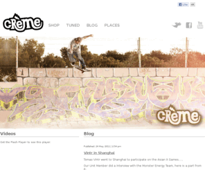 cremeskateboards.net: Crème International
Crème has evolved from a skateboard manufacturer to skateboard, streetwear and lifestyle company; designing and manufacturing skateboards, wheels, trucks as well as men's, women's and kids streetwear, shoes and accessories.