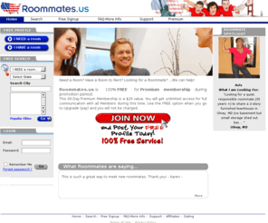 roommatesmobile.net: Roommates.us - America's Roommate Service - Roommates Rooms Shared Accommodation Homestay
Roommates.us is America's roommate service, a roommate matching service, that helps people find a roommate, a room or shared accommodation, and offers tools to help search for a roommate or room to share.