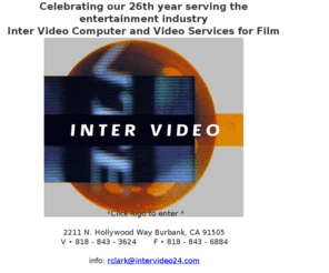 3dequipmentrental.com: Inter Video Computer and Video Playback Services
Since 1981 Inter Video provides computer and video playback services for the entertainment industry as well as prop rental and technical services. We have over 7000+ sq ft of warehouse space and Hi-Def Edite suite. Call 818-843-3624.