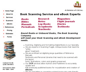 bookscanning.biz: Best Quality Book Scanning Service Available
We are experts at scanning books and creating eBooks from previously published books. We can convert your PDF files or Microsoft Word files into HTML files that are compatible with the requirements for Amazon.com Kindle and Barnes and Noble Nook.