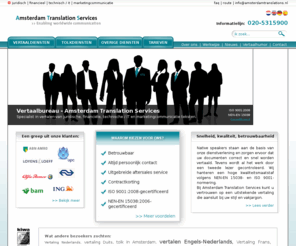 amsterdamtranslations.com: Vertaalbureau ATS | Hét zakelijk vertaalbureau voor Nederland
B2B vertaalbureau: Juridisch | Financieel | Technisch / IT | Marketingcommunicatie vertalingen. Native Speakers: English, Deutsch, Español, 中文 ...