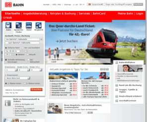 businesstravelnavigator.org: DB Bahn: bahn.de - Ihr Mobilitätsportal für Reisen, Bahn, Urlaub, Hotels, Städtereisen und Mietwagen
Deutschlands beliebtestes Reise- und Mobilitätsportal: Auskunft, Bahnfahrkarten, Online-Tickets, Ländertickets,  günstige Angebote rund um Urlaub und Reisen. Komfortabel planen und sicher buchen. 