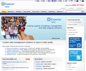 qas.co.uk: Experian QAS contact data management for data quality - address data management and identity authentication software and services
Experian QAS are data quality experts, offering contact data management software and services for address management and identity authentication.