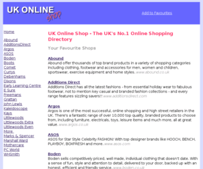 uk-online-shop.co.uk: UK Online Shop - The UK's No.1 Online Shopping Directory
Top Stores & Top Brands at UK Online Shop - Your Online Shopping Directory