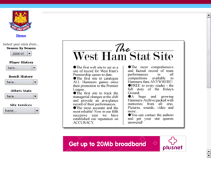 westhamstats.co.uk: West Ham Premier League Stat Site
All the games, all the goals, all the players from West Ham's Premiership years