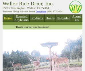 wallerricedryer.com: www.wallerricedrier.com - Home!
Waller Rice Drier! We sale Roasted Soybeans and Recleaned Corn!