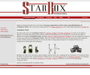 containerparts.biz: Container Parts Starbox International
Container Parts, Dry box, Reefers, Tir Cord, side panels, aluminium, Container Parts