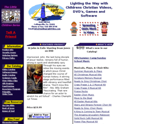 guidinglightvideo.net: Childrens Christian Videos, Christian DVDs, Games and Software. Christian learning products for kids of all ages.
Childrens Christian videos, games and software. A fun family Christian site. Lot's of Free Stuff for kids and parents alike.